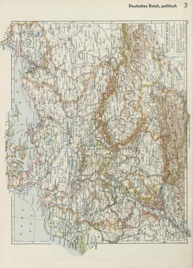 Schwarz-weißes 19. Jahrhundert-Karte von Deutschland, die historische politische Teilung zeigt, mit gedrucktem Text oben und unten.