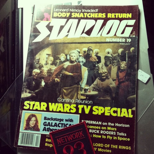 Ein Magazincover mit der Aufschrift 'Star Log' und Bildern mehrerer Personen.