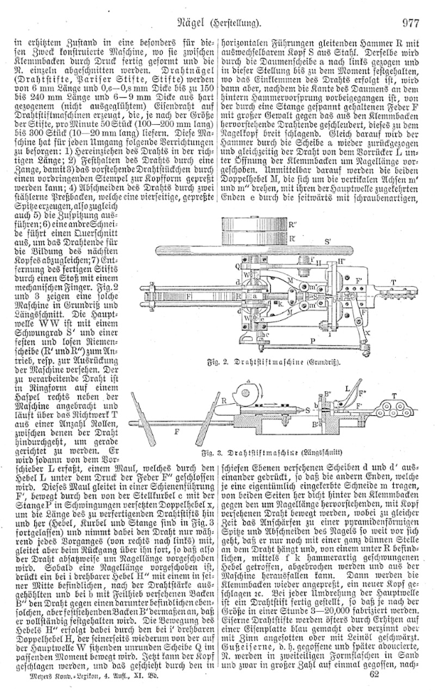 Eine Buchseite mit einer Maschine, die den Text 'Deutsches Patent 977,977' anzeigt und von mehreren Bildern der Maschine umgeben ist.