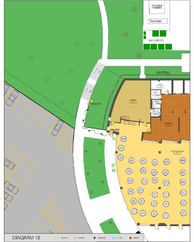 Ein detaillierter Grundrissplan einer neuen Schule, der verschiedene Räume, Flure und Campus-Einrichtungen zeigt und von Text begleitet wird, der das Layout, die Schülerkapazität, die Lage der Klassenzimmer und Annehmlichkeiten beschreibt.